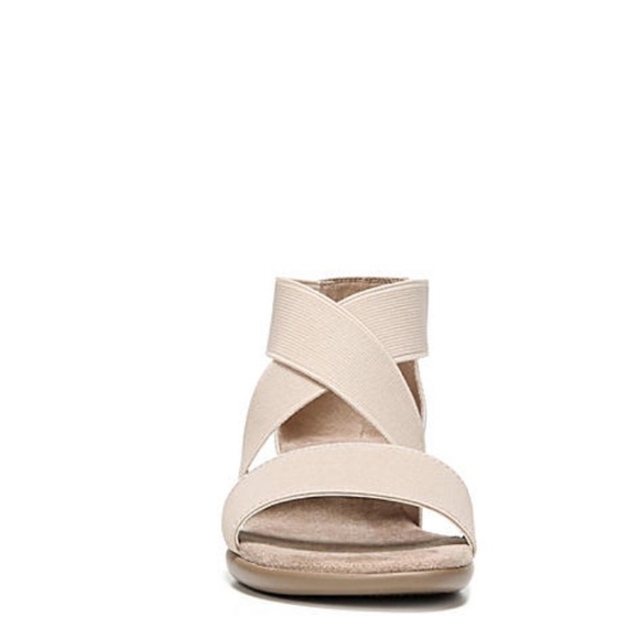 Blush Pink Elastic Straps Comfort Wedge Sandal - Picture 3 of 4